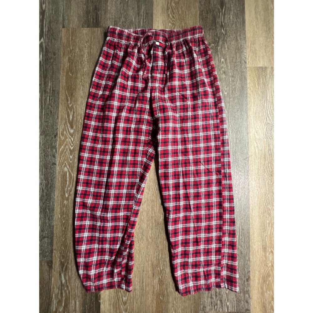 Tommy Hilfiger Pajama Pants Mens Medium Red Plaid Cotton Flannel Loungewear